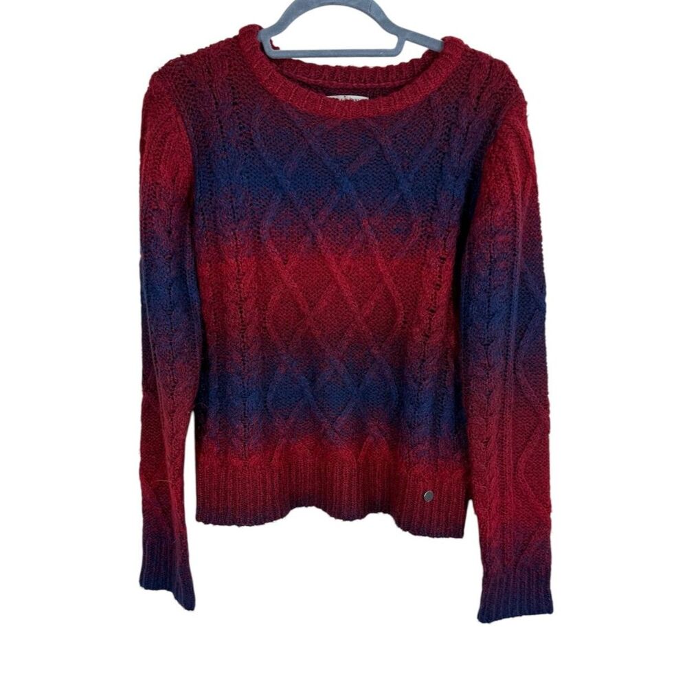 Billabong Red and Blue Knit Cozy Sweater Size M